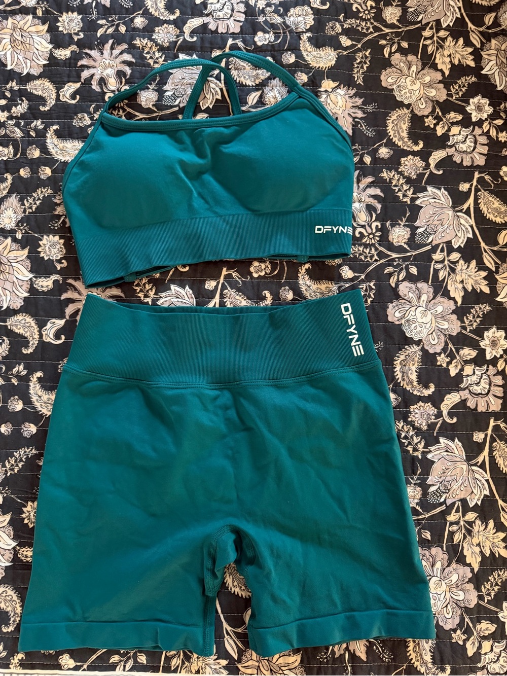 DFYNE Teal Women's Athletic Shorts - High-Waist Performance